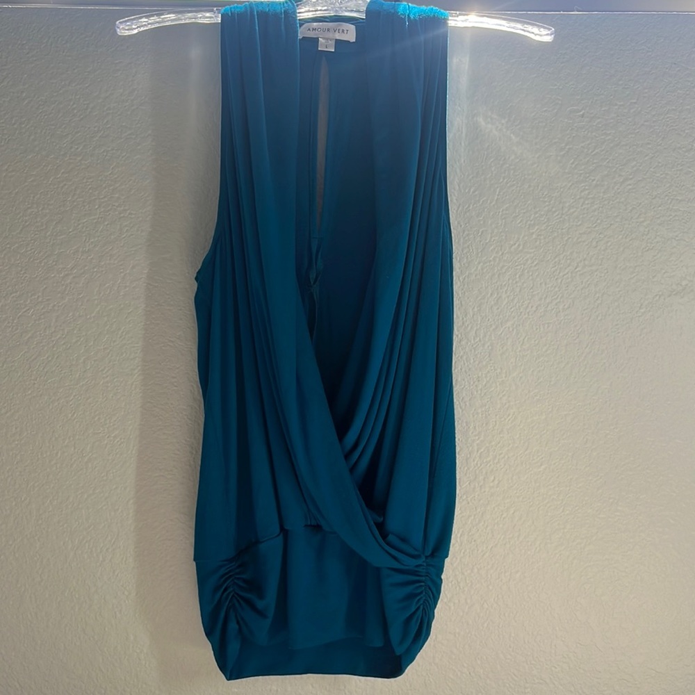Amour Vert Blue top. Size Large